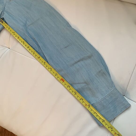 Softened Loft Oversized Long Sleeve Blue Women’s Shirt Size S - Picture 5 of 10